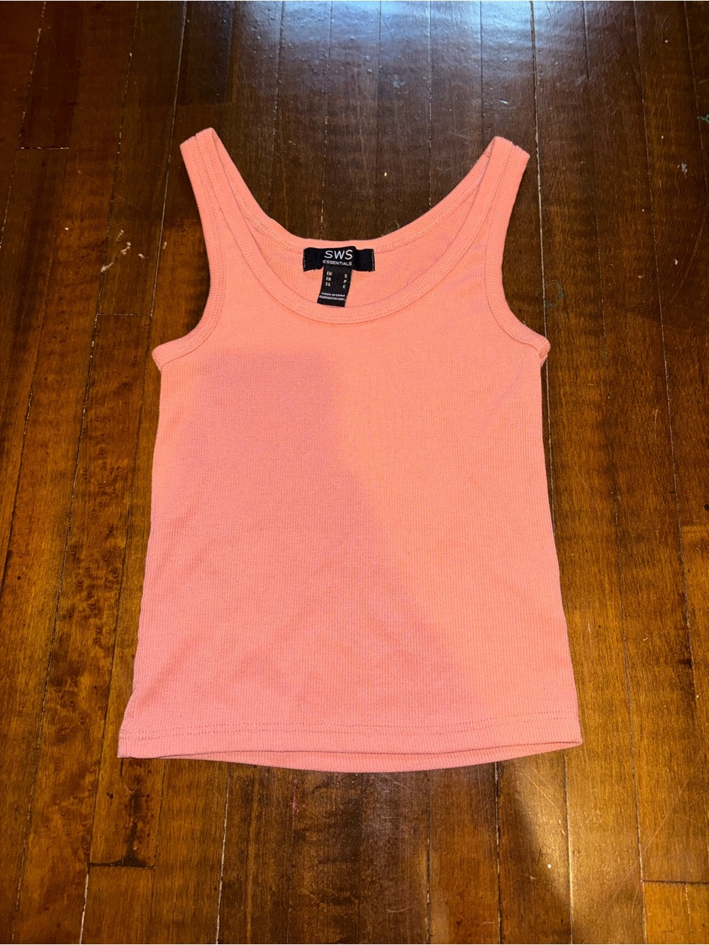 Urban Planet Coral Ribbed Tank Top - Soft Peach Pink